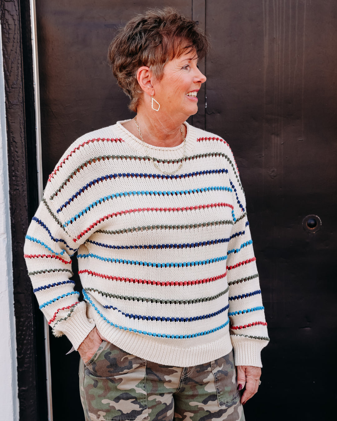 Another Love: Tala Sweater in Mosaic Stripes