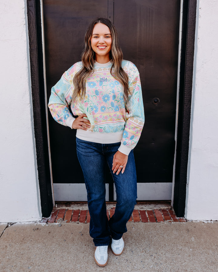 Billabong: Love Crush Kendal Crew Flc in White Multi (BL001041W)