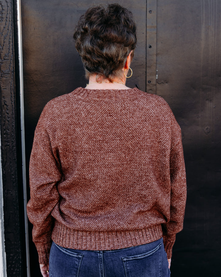 Tribal: Crew Neck High Low Sweater in Chocolate (6305O-5816-3409)
