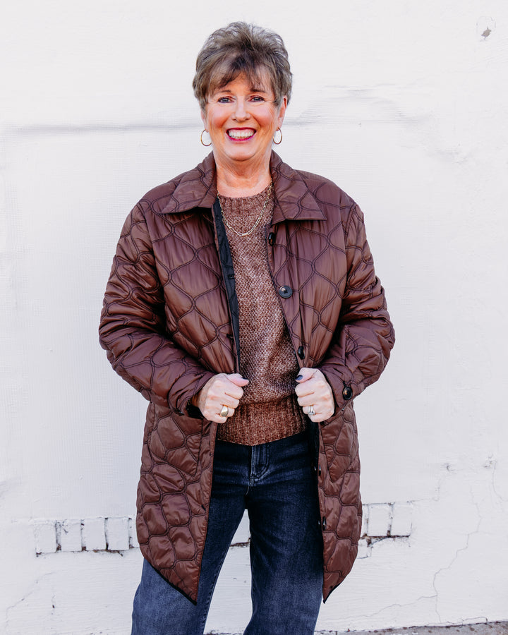 Tribal: Reversible Quilted Jacket in Brown/Black (6248O-5634-2543)