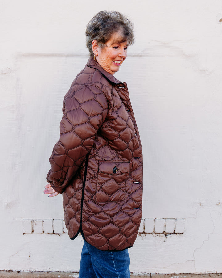 Tribal: Reversible Quilted Jacket in Brown/Black (6248O-5634-2543)