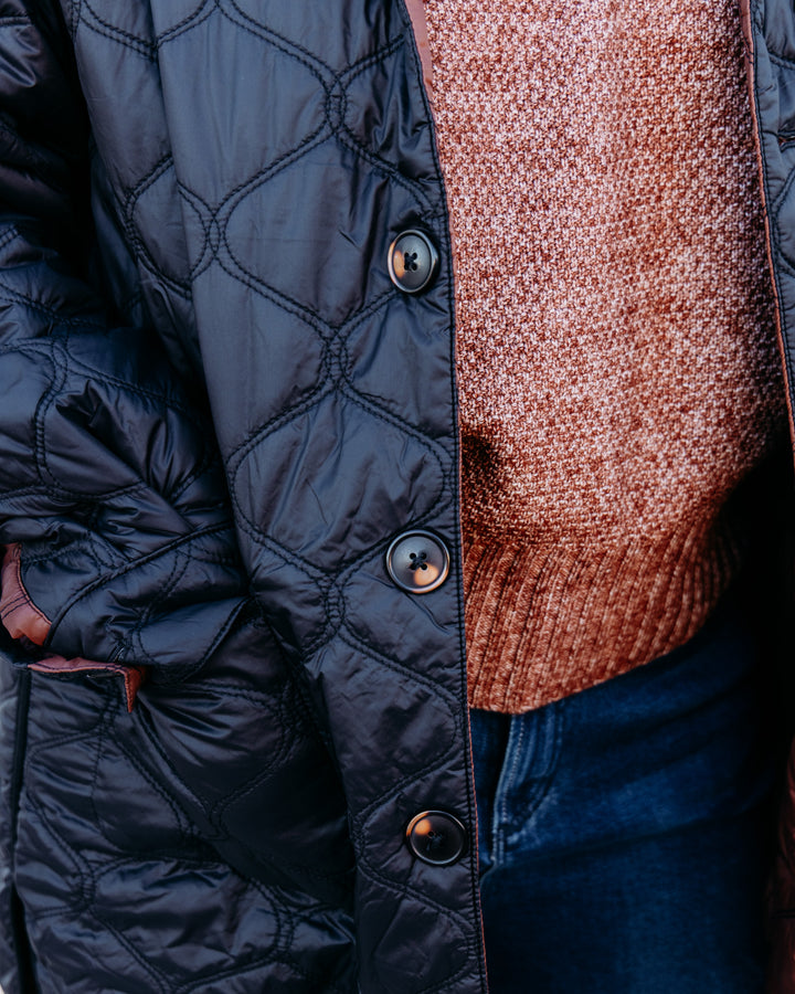 Tribal: Reversible Quilted Jacket in Brown/Black (6248O-5634-2543)
