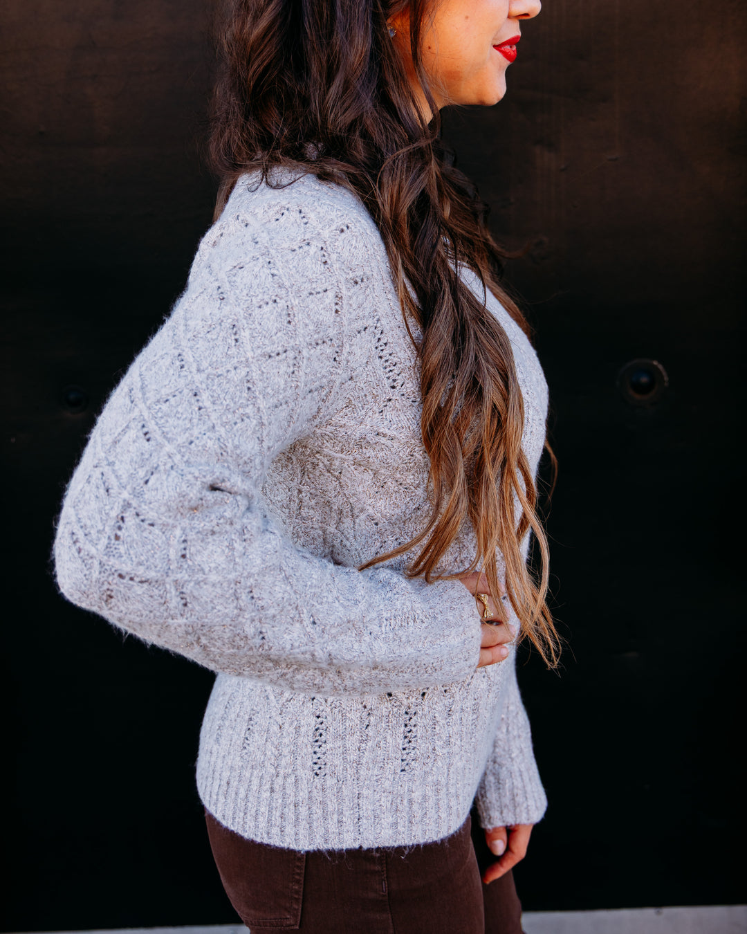 Tribal: Shimmer Crew Neck Sweater in Copper (3265O-8492-0238)