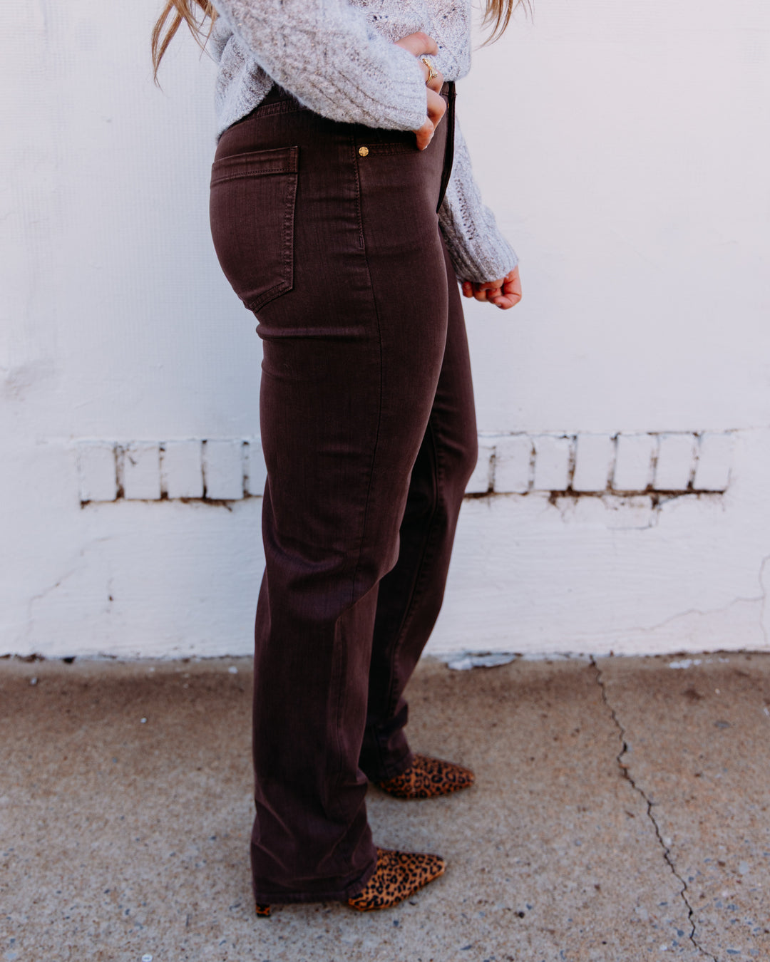 Liverpool: Kennedy Comfort Waist Straight 32' Ins in Carob Brown