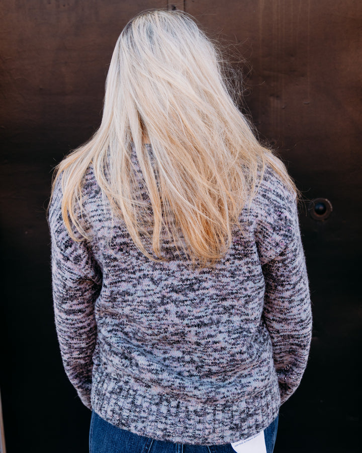Tribal: Lofty Crew Neck Sweater With Stud in Steel (6346O-5620-3426)