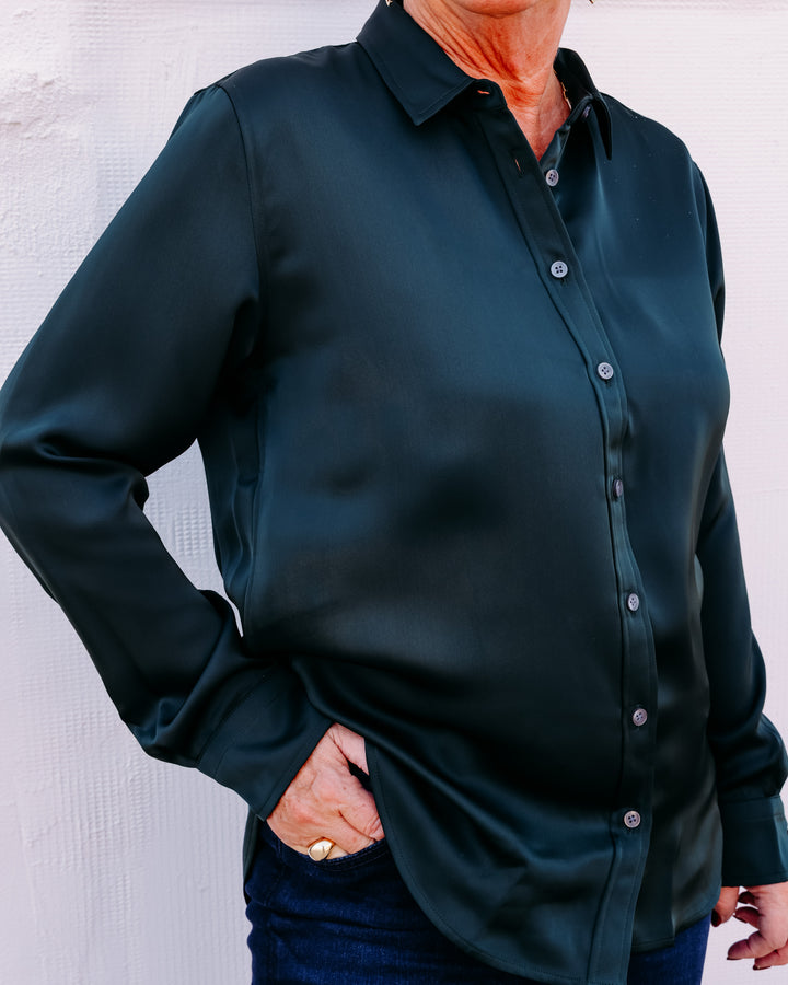 Spanx: Silky Smooth Button Down in Night Forest (21680R)