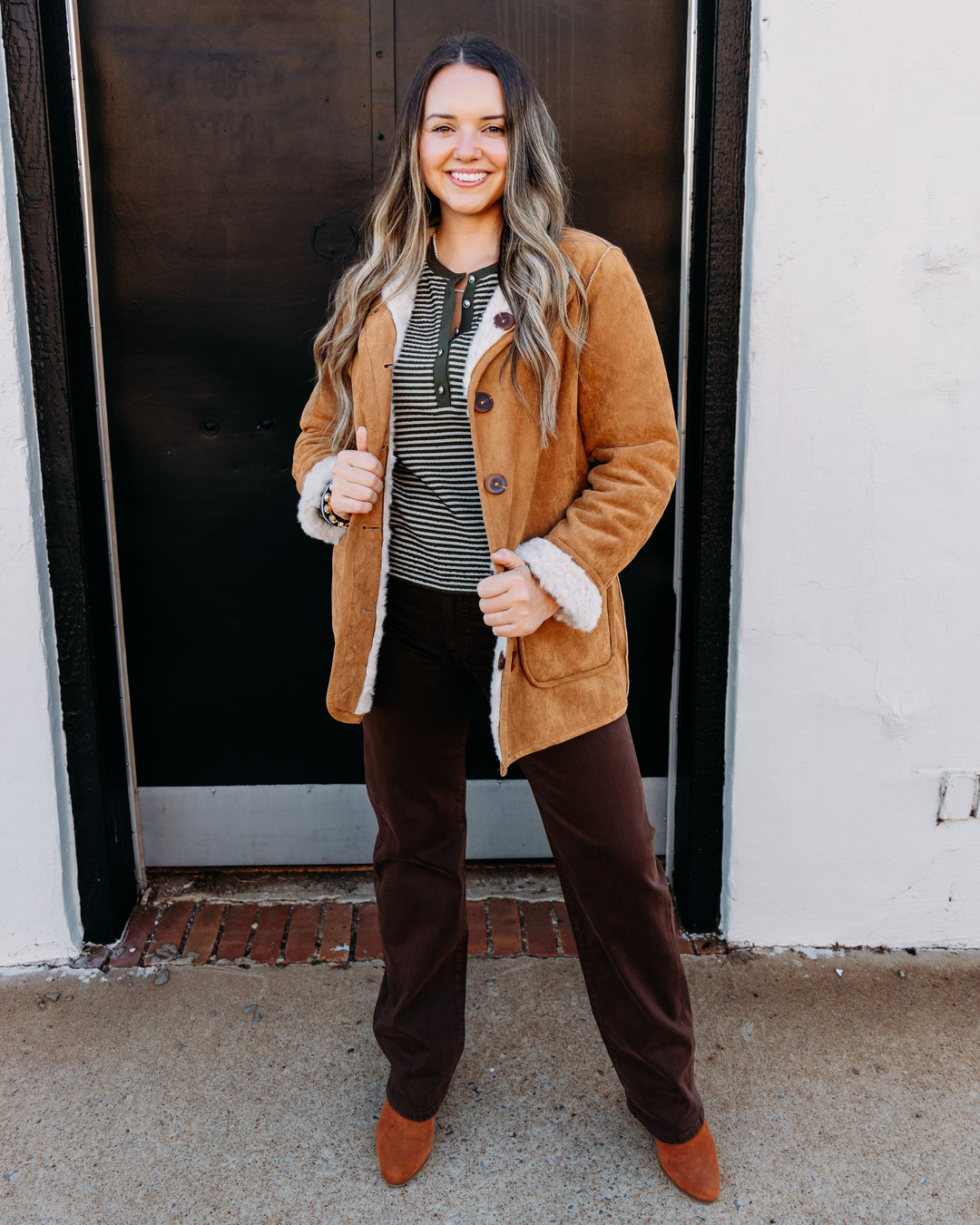 Tribal: Long Sleeve Reversible Coat in Walnut (3239O-8545-0933)