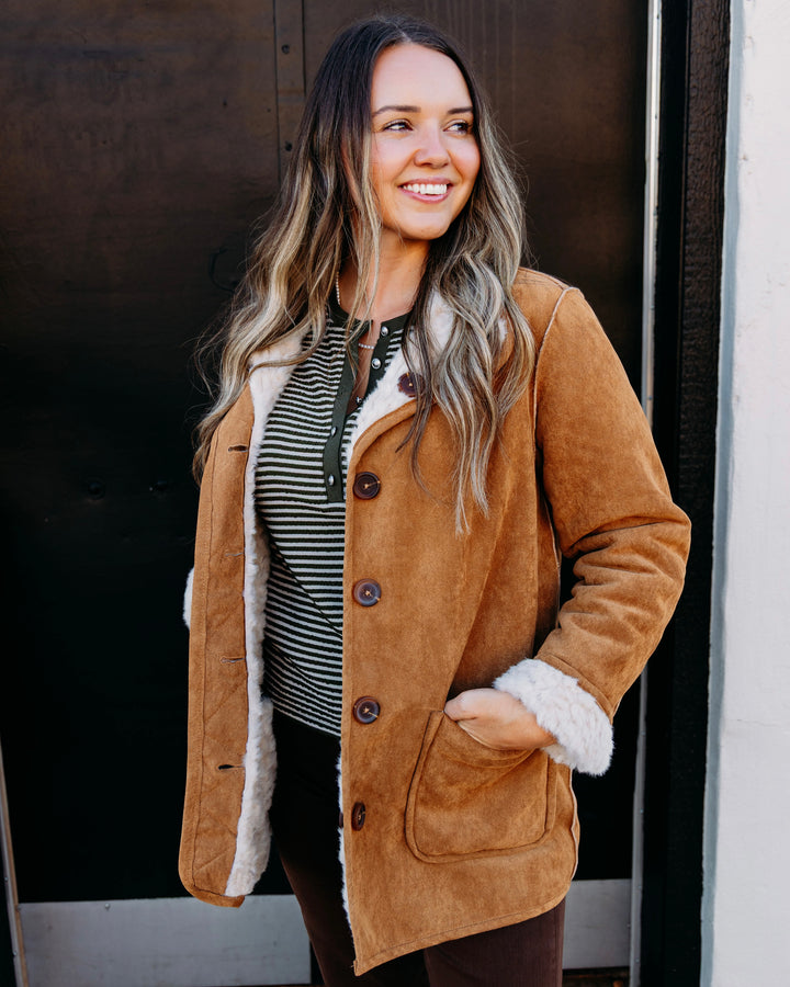 Tribal: Long Sleeve Reversible Coat in Walnut (3239O-8545-0933)