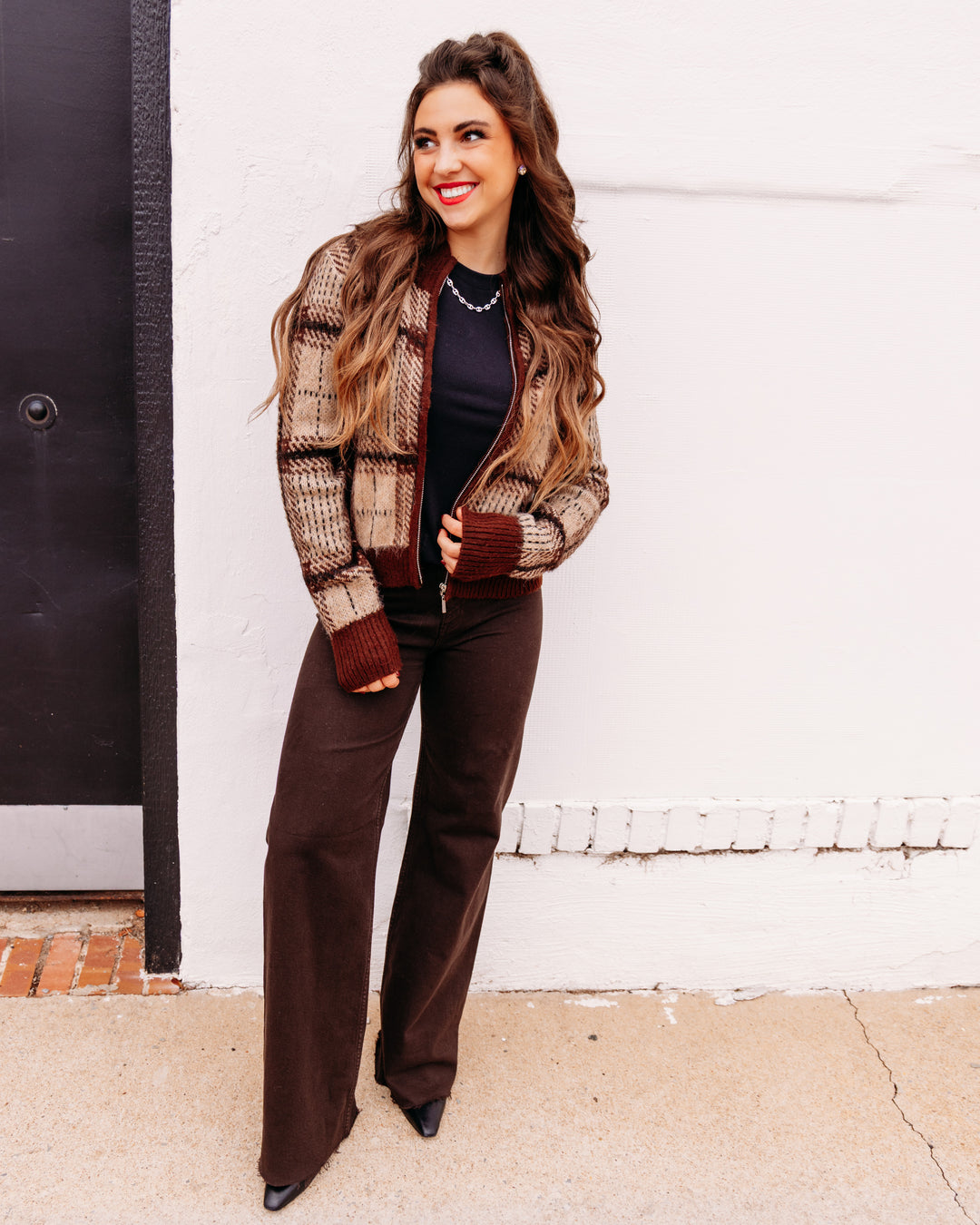 Z Supply: Frostline Plaid Cardigan in Toasted Almond (ZW264126S)