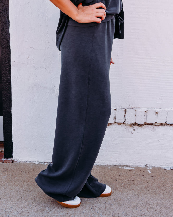 SPANX: AIRESSENTIALS® WIDE LEG PANT in Washed Graphite (22809R)