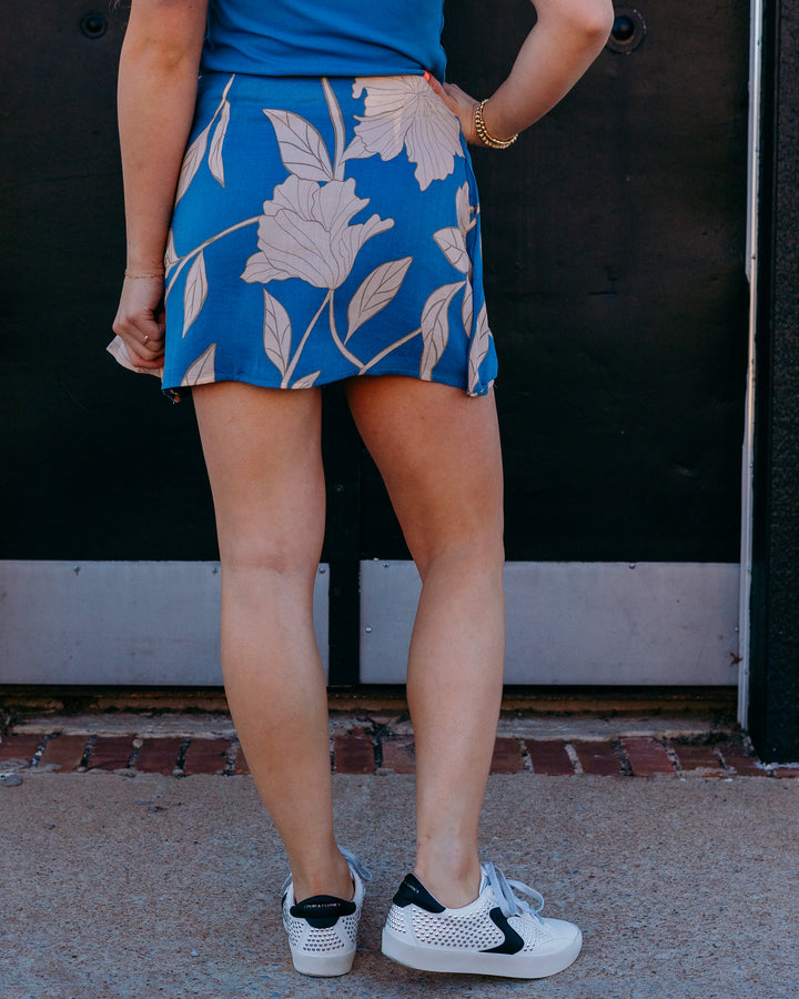 Z Supply: Lorna Bloom Floral Mini Skirt in Lake Blue (ZK262696)