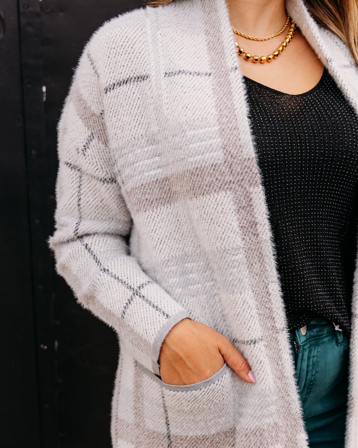 Joseph Ribkoff: Sequin Plaid Sweater in White/Multi (264956)