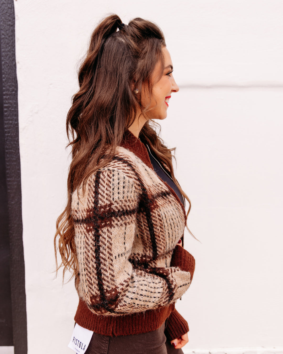 Z Supply: Frostline Plaid Cardigan in Toasted Almond (ZW264126S)