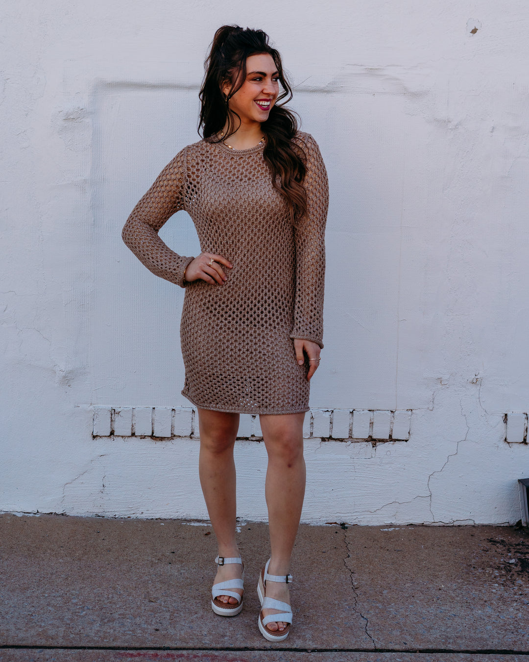 Z Supply: Calabria Shimmer Crochet Dress in Campfire (ZD261133) - The Vogue Boutique