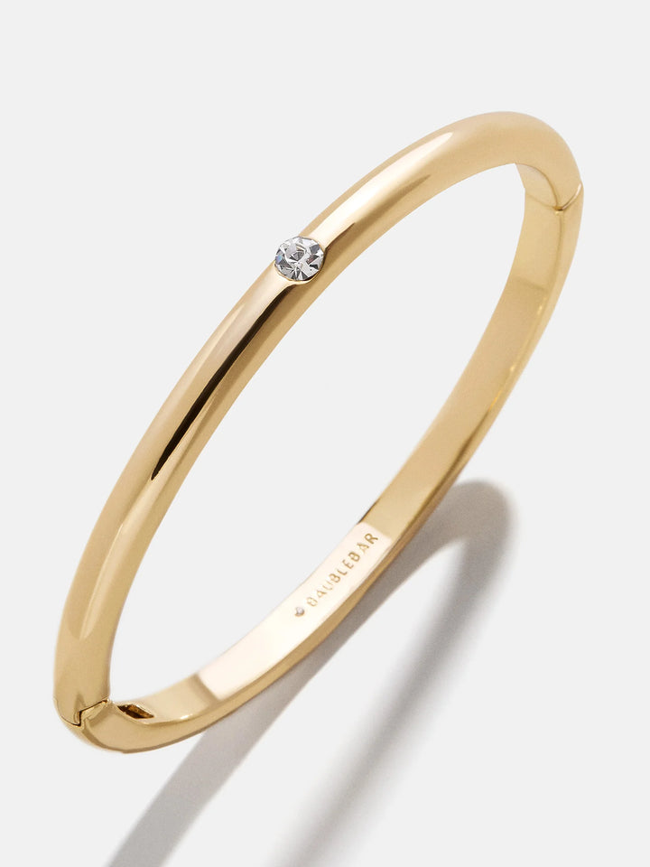 BaubleBar: Madison One Stone Classic Hinge Bangle in Gold