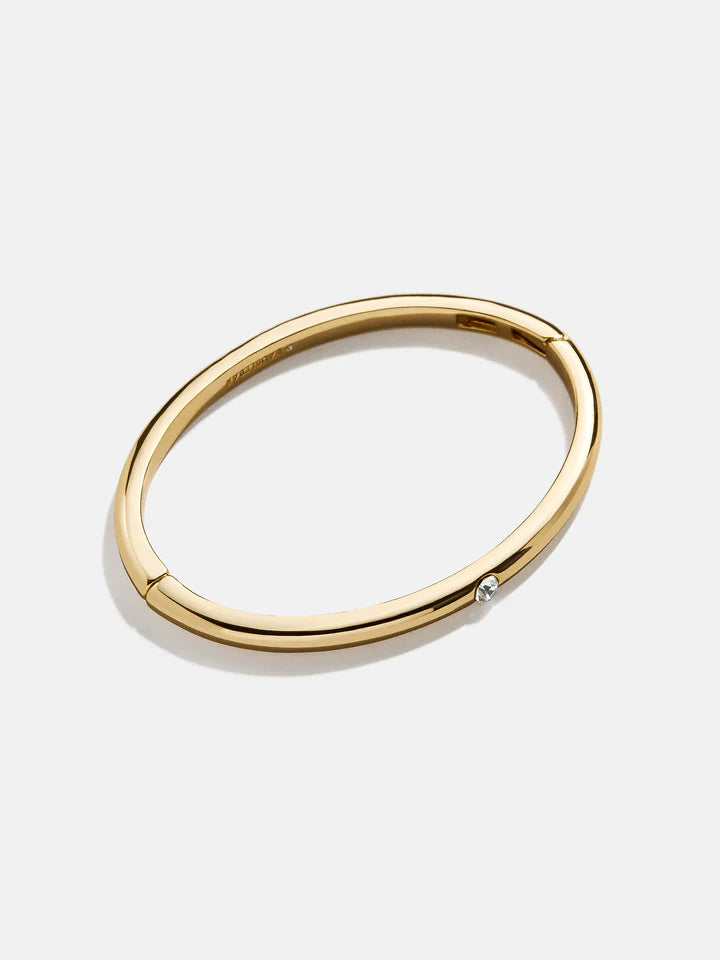 BaubleBar: Madison One Stone Classic Hinge Bangle in Gold
