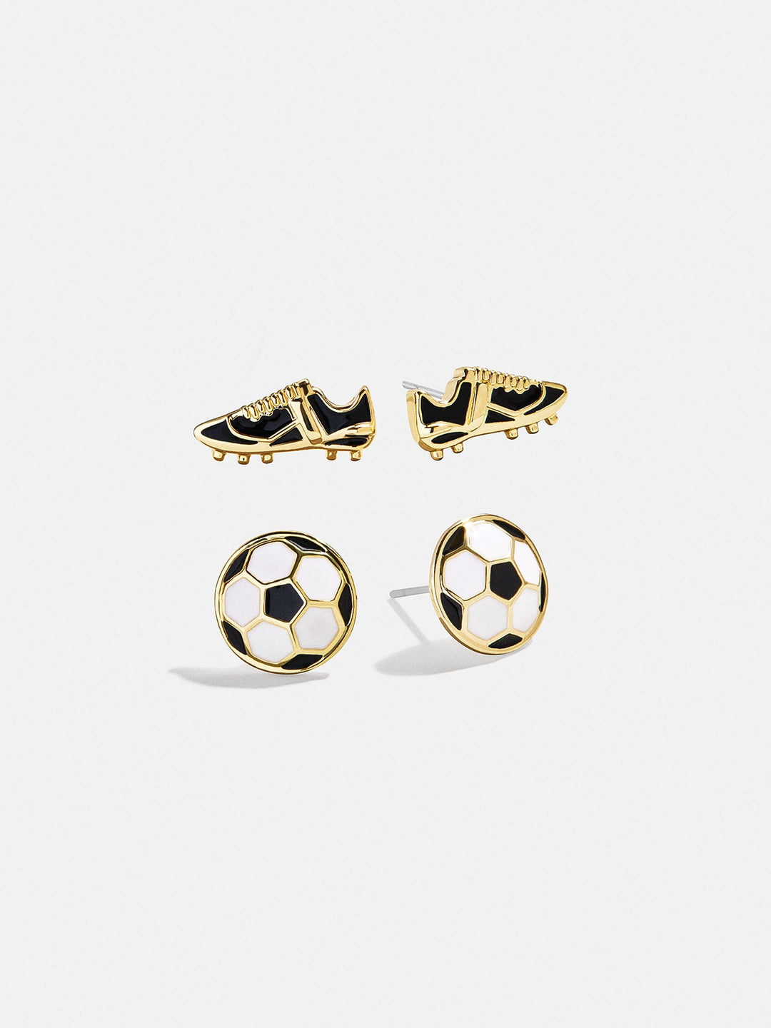 Baublebar: Soccer Earring Set in Black - The Vogue Boutique