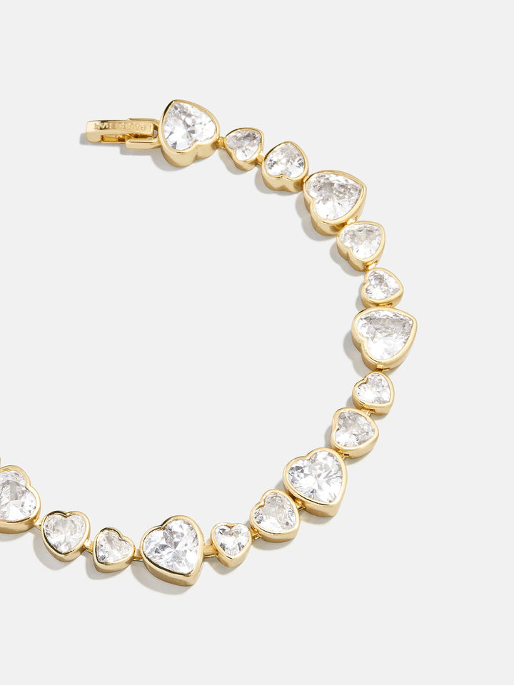Baublebar: Zadie Heart Tennis Bracelet in Clear (90611) - The Vogue Boutique
