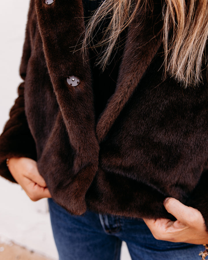 Kut: Saskia Faux Fur Jacket in Chocolate (KJ68501)