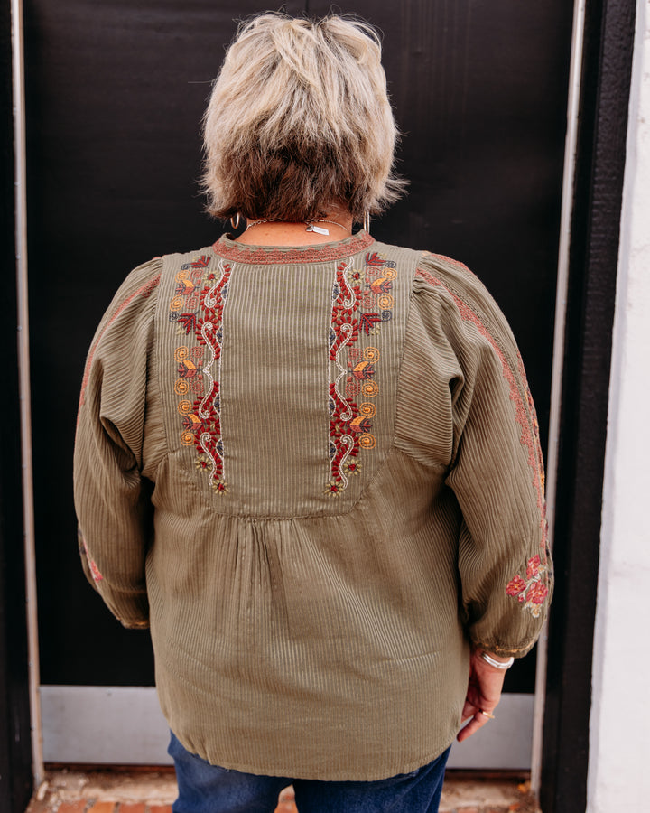 Johnny Was: Camila Blouse in Olivine