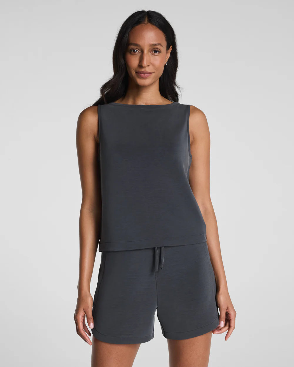 SPANX AIRESSENTIALS® BOATNECK TANK IN WASHED GRAPHITE (22510R)