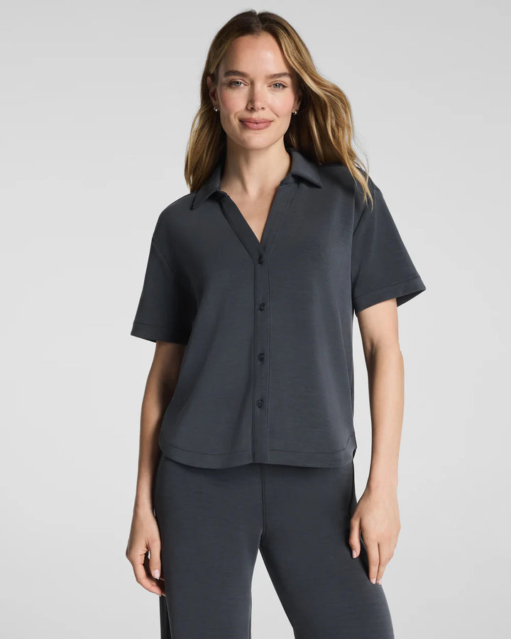 SPANX AIRESSENTIALS® BUTTON DOWN IN WASHED GRAPHITE (22520R)