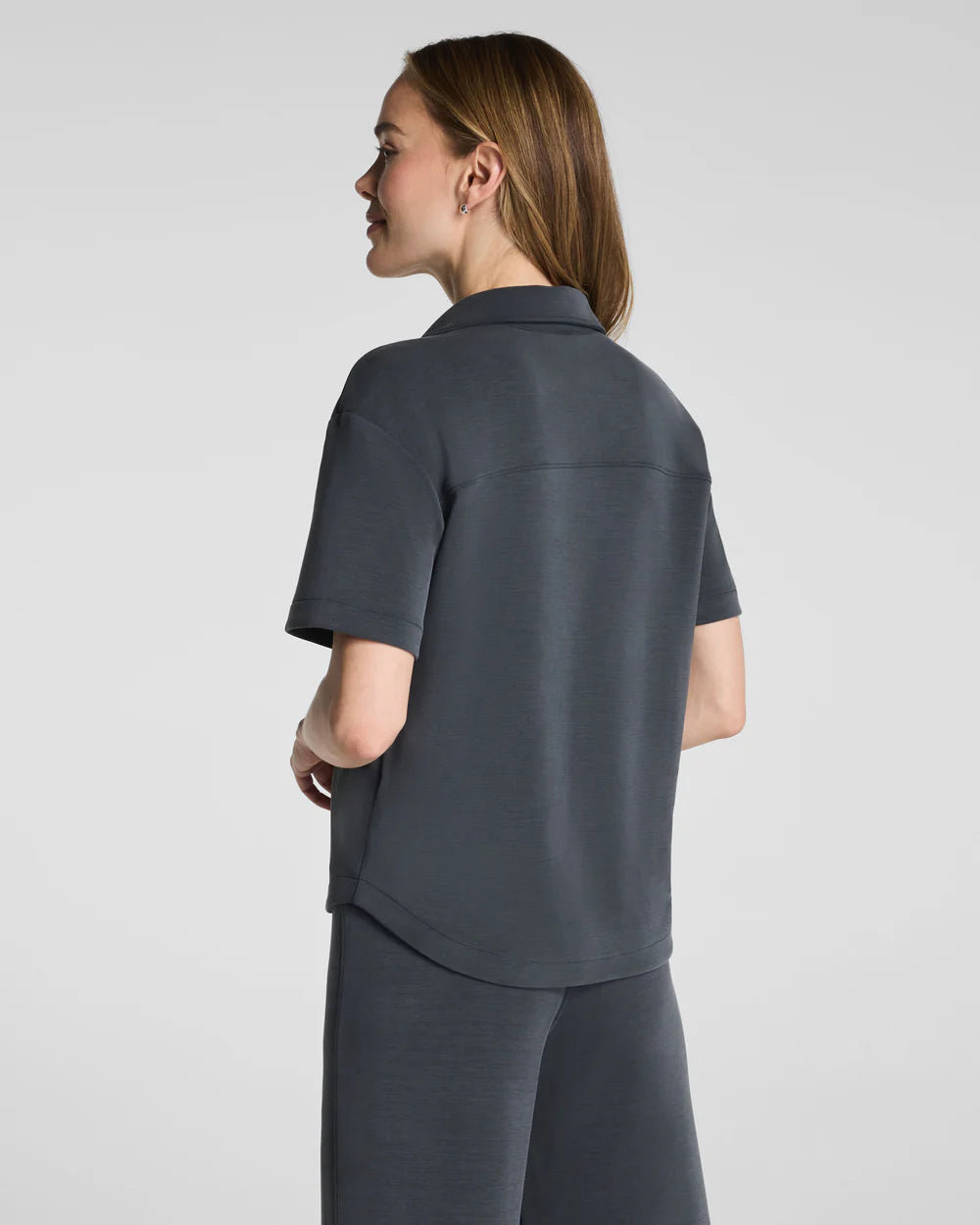 SPANX AIRESSENTIALS® BUTTON DOWN IN WASHED GRAPHITE (22520R)