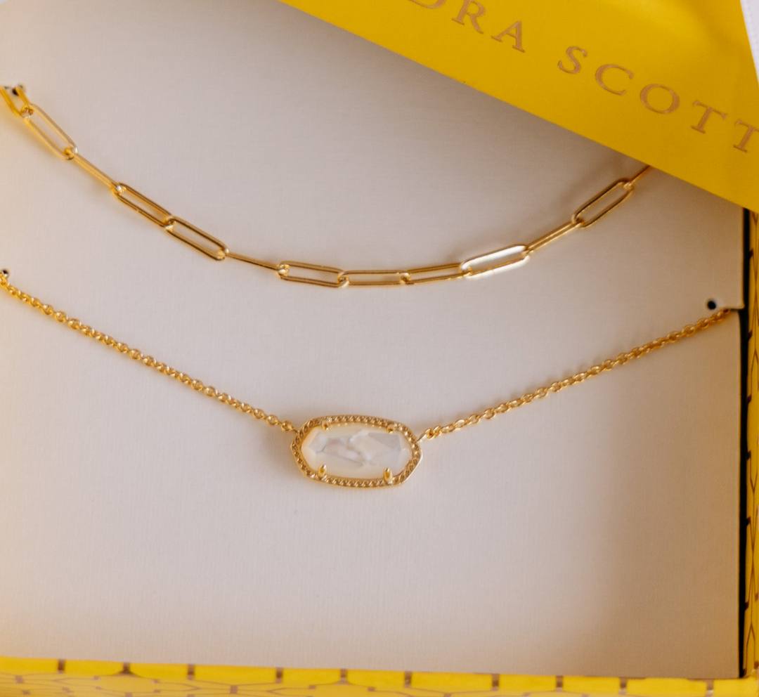 Kendra Scott: ELISA AND COURTNEY NECKLACE GIFT SET Gold Ivory Mother Of Pearl (9608805760)