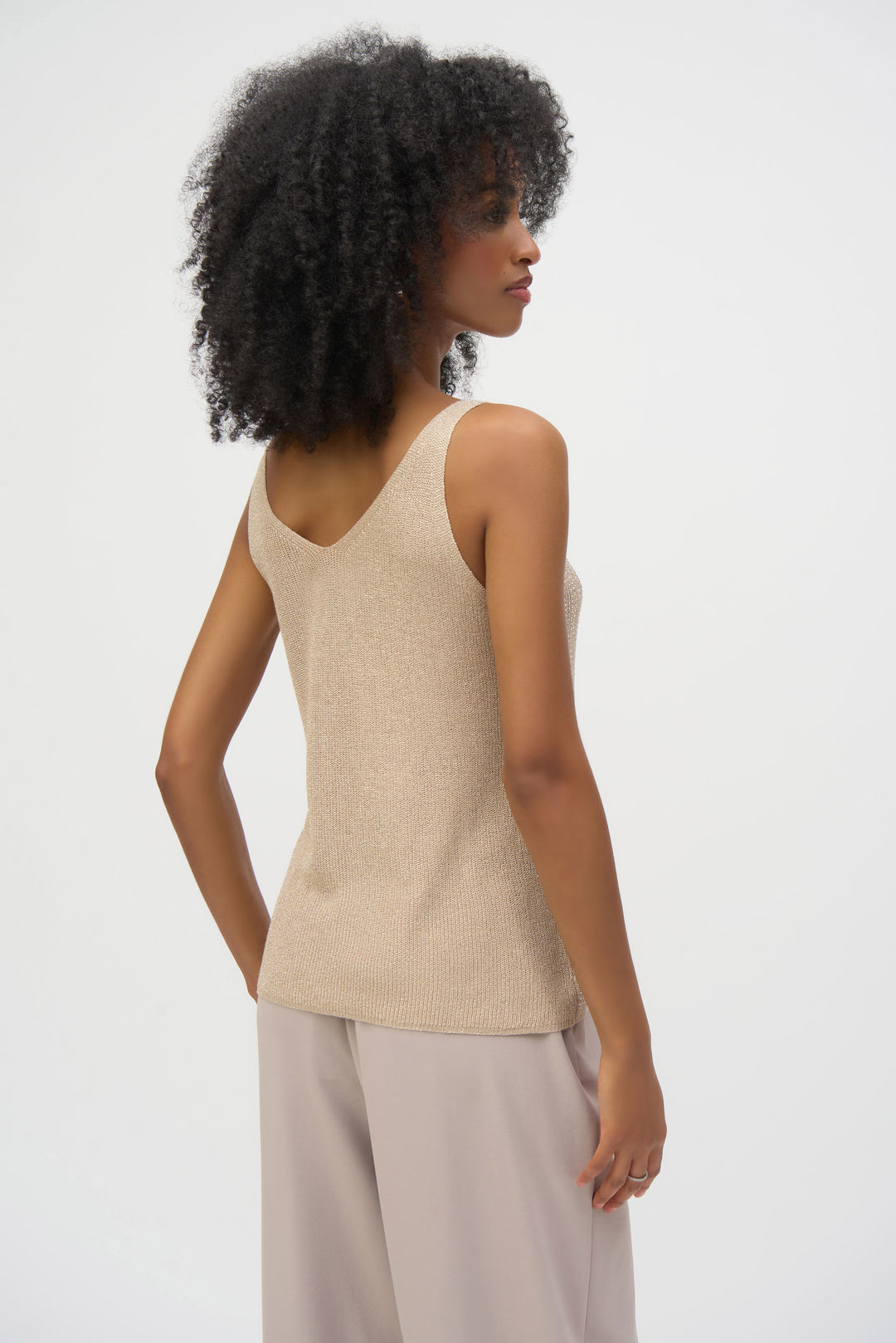 Joseph Ribkoff: Metallic Knitted Camisole with Rhinestones - 252915 - The Vogue Boutique