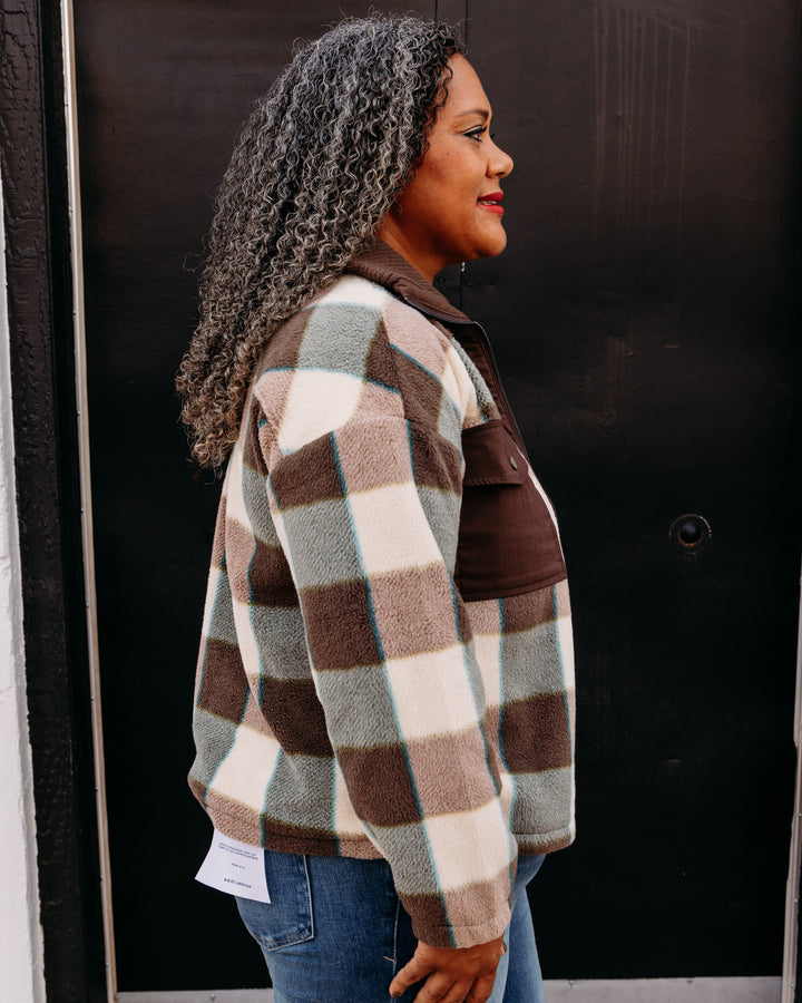 Thread & Supply: Harrison Jacket in Cream Brown Plaid (J2362PFKTS)