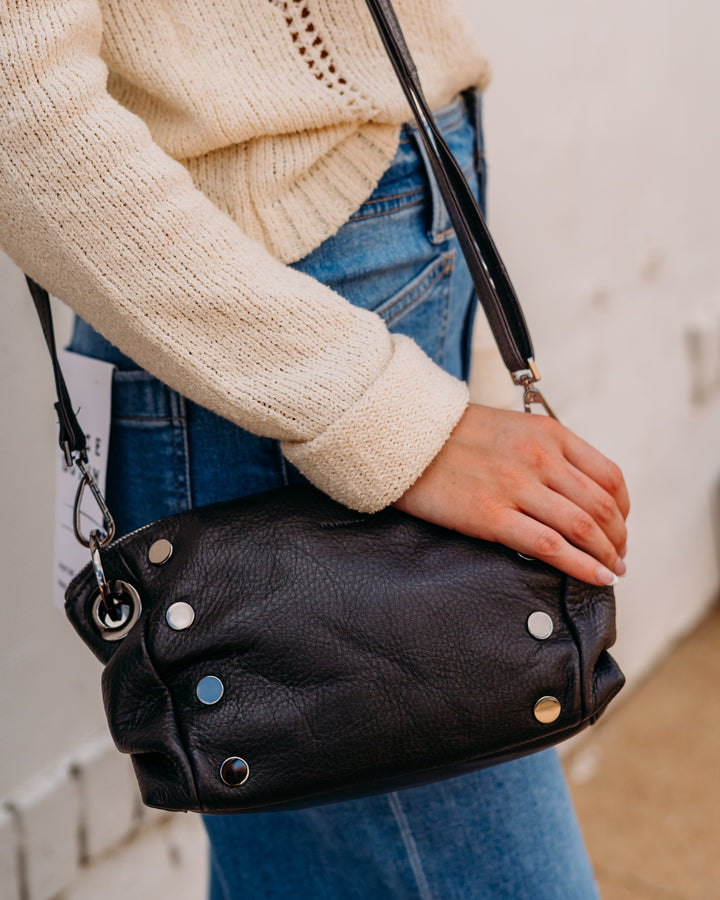 Hammitt: Daniel Crossbody Clutch Sml in Black/Gunmetal