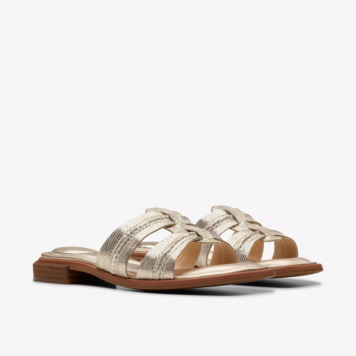 Clarks: Ariany Mule in Champagne Interest - The Vogue Boutique