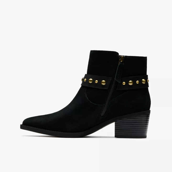 Clarks: Morzine Buckle Black Suede - The Vogue Boutique