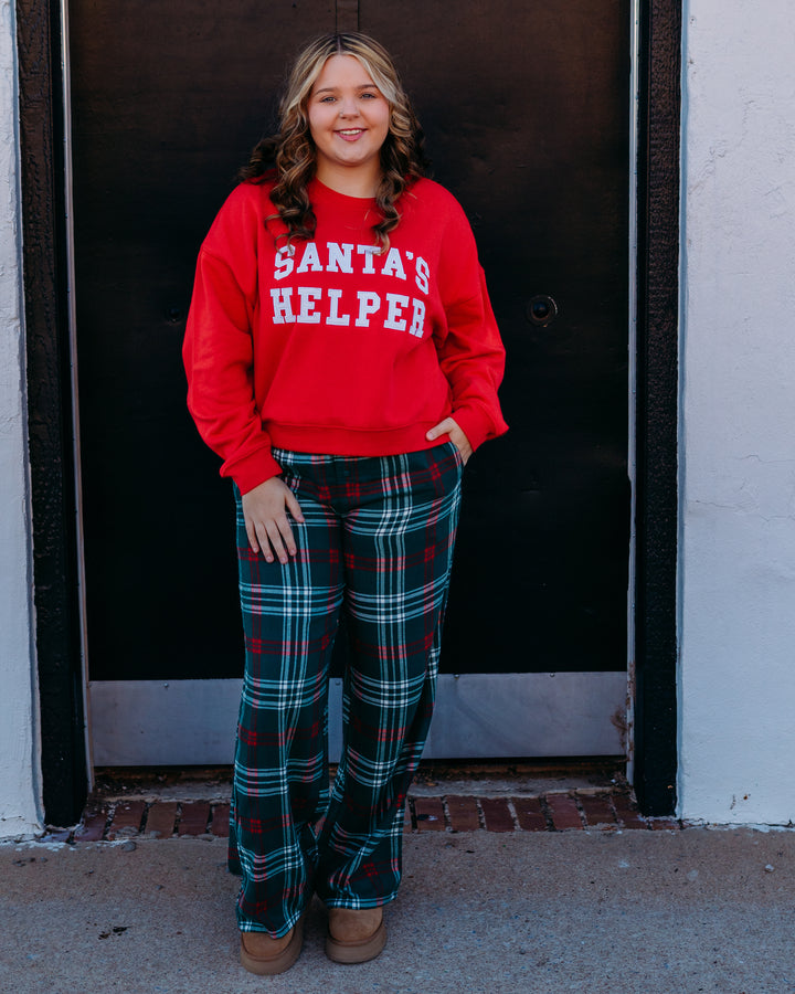 Z Supply: Hangout Plaid Pant in Mistletoe - The Vogue Boutique