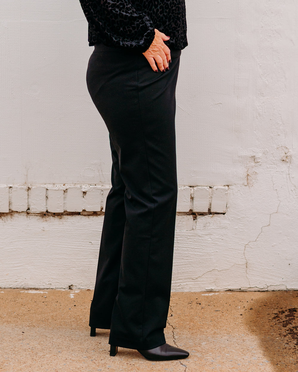 Multiples: Slim-Sation Relaxed Leg Pant Black - The Vogue Boutique