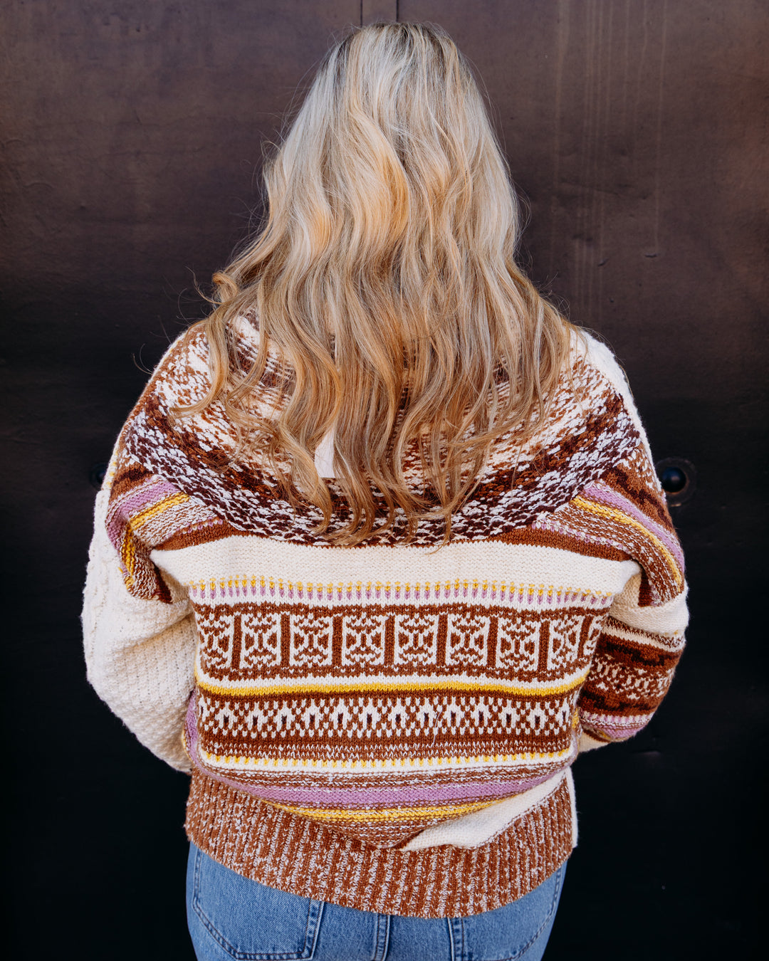 Tribal: Soft Multi Stitch Button-Front V-Neck Cardigan in Hazelwood (6022O-5105)