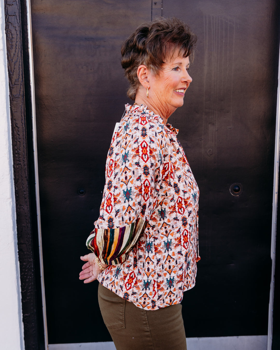 Joy Joy: Loom Peasant Blouse in Desert (79H7555)