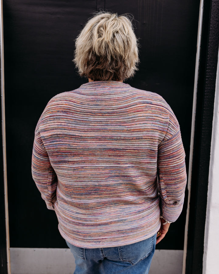 French Dressing Jeans: Boat Neck Long Sleeve Sweater in Multi Sp (1215888)