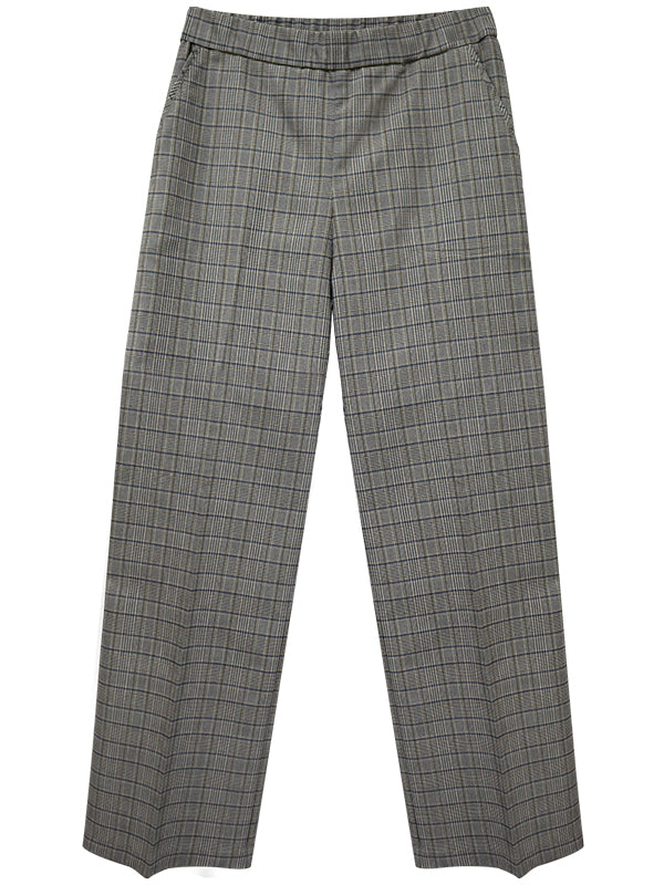 Karen Kane: (Rosy Rebel) Straight Leg Trousers In Check - The Vogue Boutique