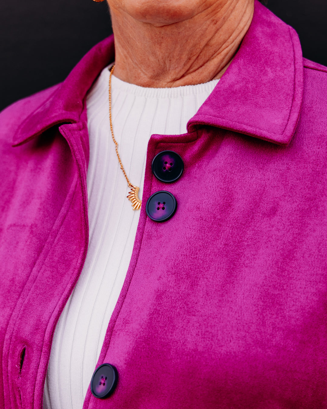 Multiples: Button Front Jacket in Deep Fuchsia (M46502JM)