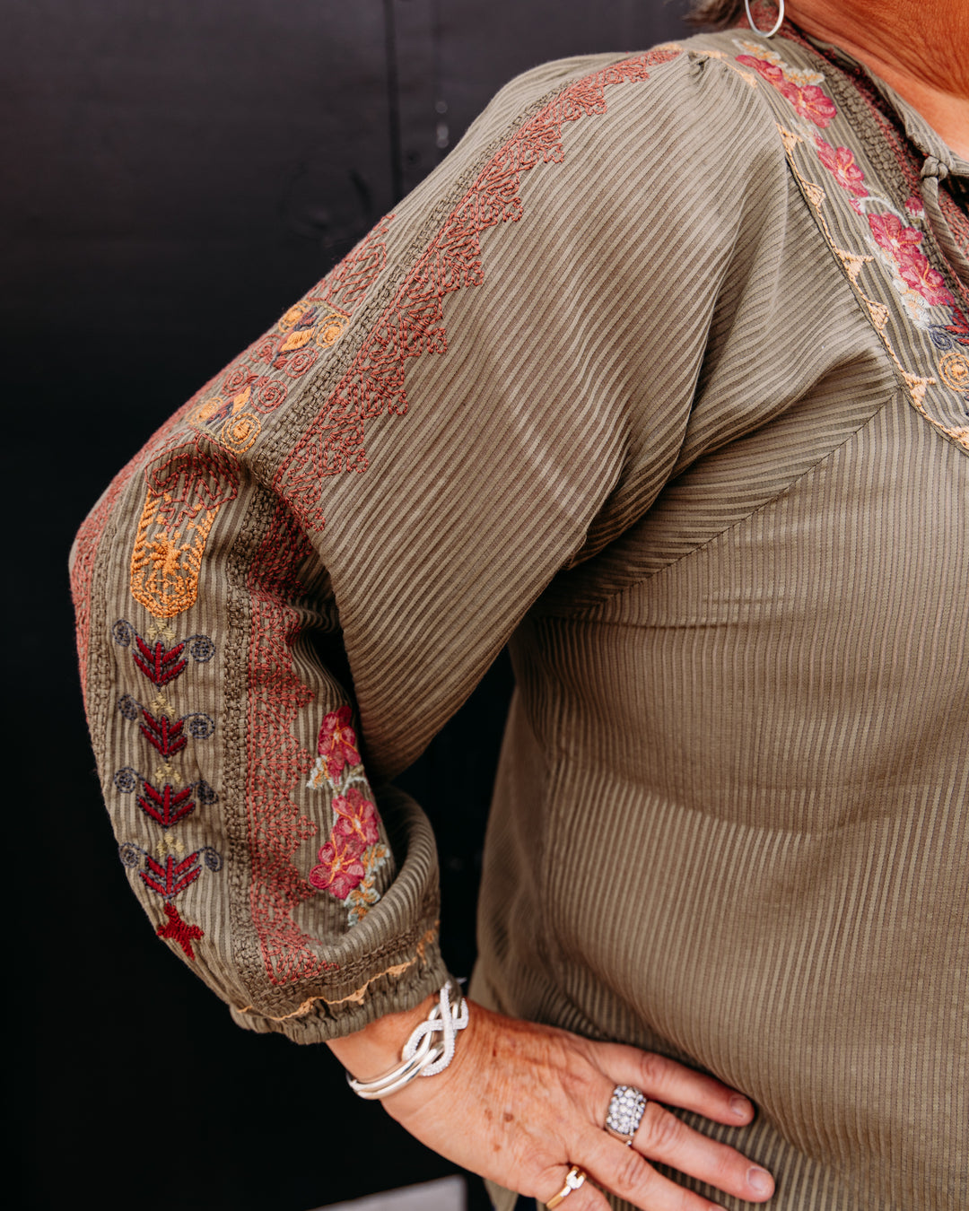 Johnny Was: Camila Blouse in Olivine