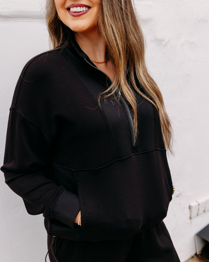 Tribal: Long Sleeve Mock Neck Top With Zipper in Black (3188O-3390)