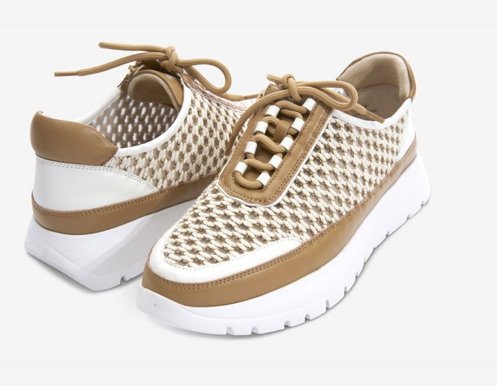 Vaneli: Qubi Tennis Shoe in Beige Itess - The Vogue Boutique
