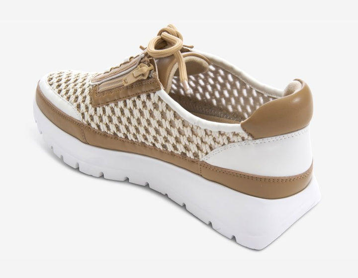 Vaneli: Qubi Tennis Shoe in Beige Itess - The Vogue Boutique