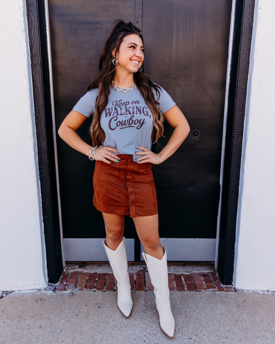 Project Social T: Keep Walking Tee in Smokey Blue
