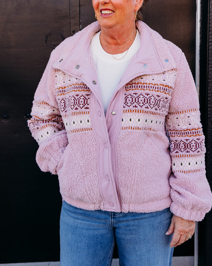 Tribal: Lined Sherpa Jacket in Pinkfrost (6310O-5125)