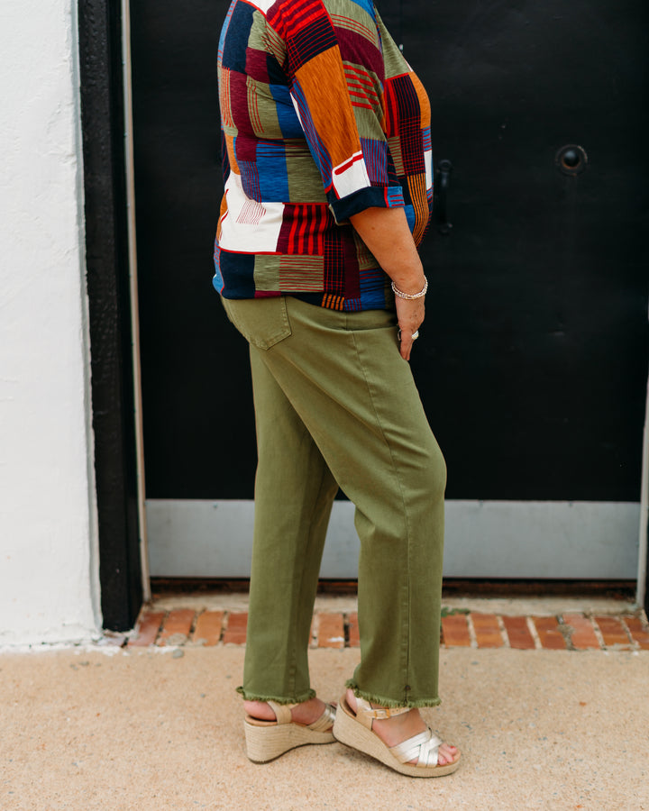 Multiples: Fringe Hem Ankle Pant (M35714PM) - The Vogue Boutique
