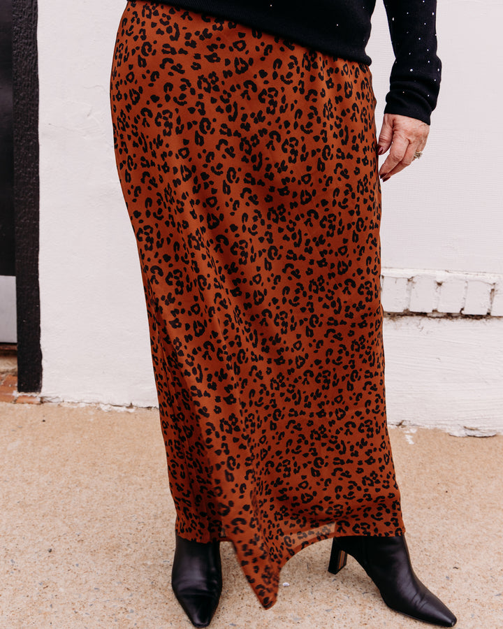 Z Supply: Europa Leopard Skirt in Burnt Umber (ZK263215)