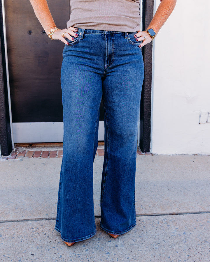 Pistola: Vivian Mid Rise Wide Leg in Blue Depths (P00016530)