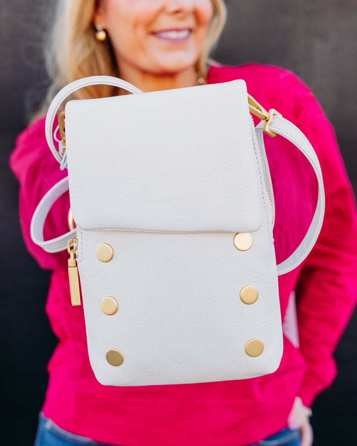 Hammitt: Vip Mobile in Calla Lily White Brushed Gold